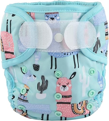 Baby Cloth Diaper Cover Nappy Hook and Loop Double Gusset 6.6lbs to 33lbs (Rabbits Wolves) - Jamouz
