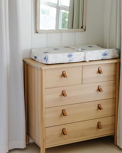 Baby Changing Pad Cover 2-Pack for Girls (Fleurette) - Premium Fitted Sheets Baby Diaper Changing Table Cover - Buttery Soft Cotton Blend - Jamouz