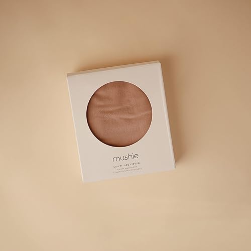 mushie Baby Car Seat Canopy Cover | Breathable & Stretchy Multi Use Cover for Breastfeeding, Nursing, High Chair, Shopping Cart, Strollers (Fog) - Jamouz