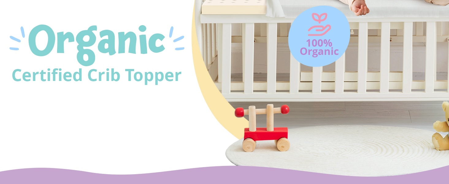 Organic certified crib topper