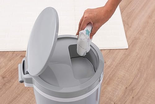 Premium Steel Diaper Waste Pail with Step Open, Gray - Jamouz