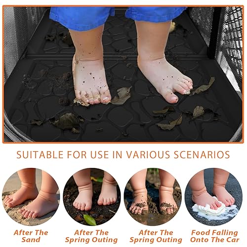 All Weather Silicone Stroller Wagon Mat - Waterproof Protective Liner for Sand, Dirt, Mud & Rain - Compatible with W4 Models - 33.6'x20.6'x0.75' (Beach, Camping, Daily Use) - Jamouz