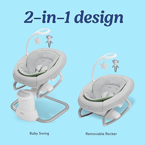 Graco Soothe My Way with Removable Rocker, Madden - Versatile Baby Swing & Portable Rocker - Jamouz