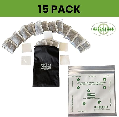 Green Piece® 12 Pack - Overstuffed - All-Natural Baby Diaper Pail Deodorizer | Activated Charcoal Air Purifier Compatible with Diaper Pails, Shoe Closets, Trash Cans, Pets - Made in The USA - Jamouz