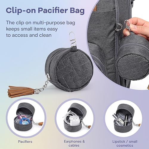 RUVALINO Diaper Bag Backpack, Multifunction Travel Pack Maternity Baby Changing Bags, Large Capacity, Waterproof, Black - Jamouz