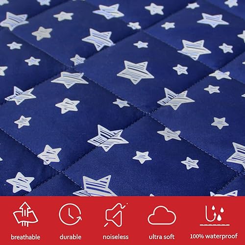 Bassinet Mattress Pad Cover 33' X 17', Waterproof, Flexible for Different Cradle and Bassinet Mattress- Rectangle,Hourglass,Oval, 2 Pack, Soft & Breathable, Grey & Navy - Jamouz