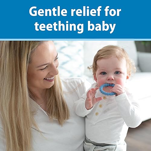 Dr. Brown's Flexees Beaded Teether Rings, 100% Silicone, Soft & Easy to Hold, Encourages Self-Soothe, 3 Pack, Pink, White, Gray, BPA Free, 3m+ - Jamouz