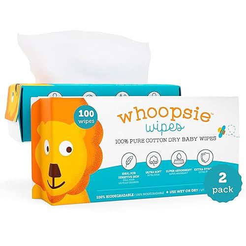 100% Pure Cotton Dry Wipes | 600 Count | Use Wet or Dry | Soft & Sensitive | Hypoallergenic | Extra Strong & Absorbent | Perfect for Diaper Changes, Runny Noses, Drool, Meal Time & Nursing - Jamouz