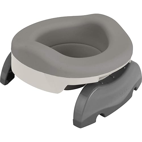 Potette Plus Potty Value Pack: Kalencom 2in1 Potette Plus Portable Potty and Reusable Collapsible Liner for Home Use (White/Gray) - Jamouz