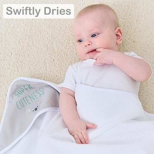 Viviland Baby Towels and Washcloths, Soft Absorbent Pink Baby Bath Towel Set, Elephant Hooded Towels with 5 Infant Face Washcloths (6 Pieces) - Jamouz