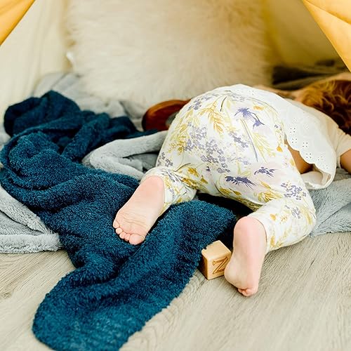 SARANONI Bamboni Luxury Baby Blanket | Plush Blanket for Infant Boys & Girls | Receiving Blanket 30” x 40” | Sky Blue - Jamouz