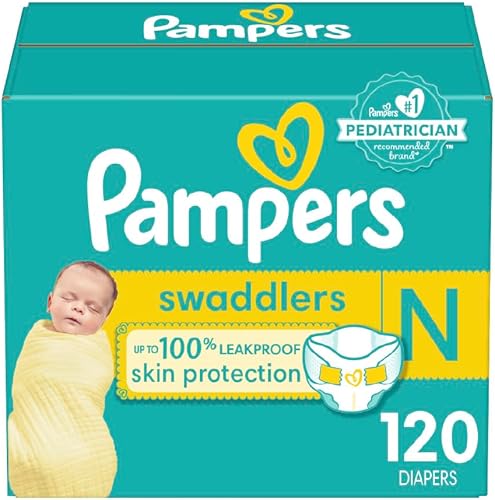 Pampers Swaddlers Diapers Preemie - Size P1, 27 Count, Ultra Soft Disposable Baby Diapers (Pack of 4) - Jamouz