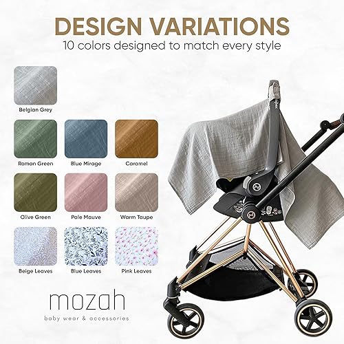 MOZAH Baby Multi-Use Cover: 9-in-1 Car Seat Covers Canopy Cover, Breathable Breastfeeding Cover, Stroller Cover & More, Boys & Girls Shower Gifts (Warm Taupe) - Jamouz