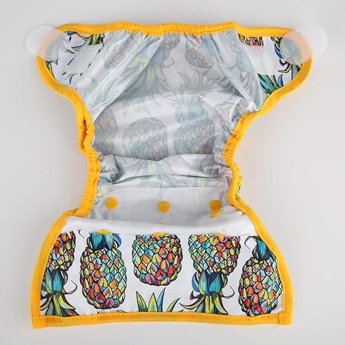 Baby Cloth Diaper Cover Nappy Hook and Loop Double Gusset 6.6lbs to 33lbs (Rabbits Wolves) - Jamouz