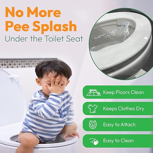 P-flector® Urine Guard for Toilet Seat - Pee Splash Guard for Potty-Training Kids, Men, Adults, Seniors & Special Needs Individuals - Fits Round, Elongated & Curved Toilet Seats, Prevents Urine Splash - Jamouz