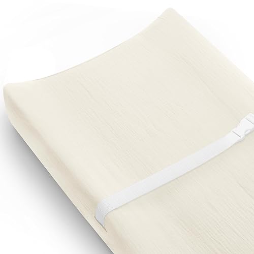 Changing Pad Cover for Baby Boy Girl 2 Pack, Muslin Changing Table Pad Covers with Boho Style, Neutral Nursery Bedding Essentials Soft and Breathable(Dusty Rose & Flower-A) - Jamouz