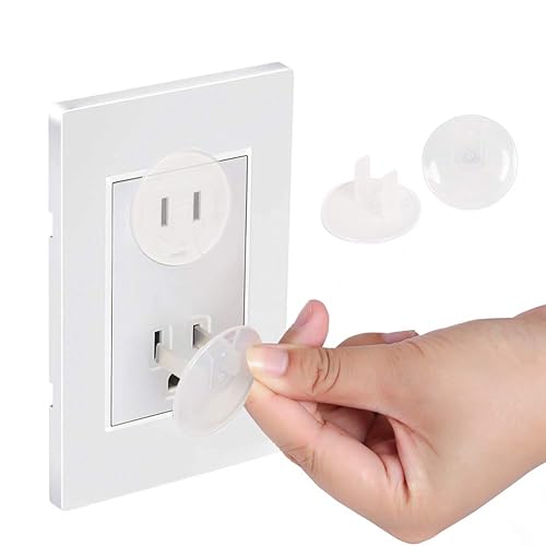 38 Pieces Clear Outlet Covers Baby Proofing - Vmaisi Electrical Safety ChildProof Plug Protector - (Clear, 38 Pack) - Jamouz
