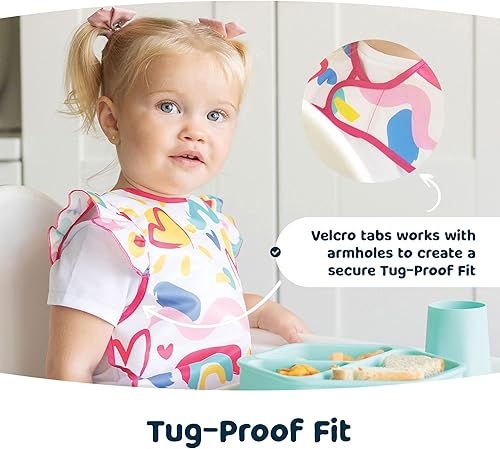 Tiny Twinkle Mess Proof Baby Bib - Waterproof Toddler and Baby Apron Bib - Machine Washable - PFAS and BPA Free - Jamouz