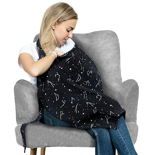 Nursing Cover – Breathable Breastfeeding Cover for Nursing, 360° Nursing Cover Up for Breastfeeding, Privacy Nursing Covers, Nursing Blanket for Breastfeeding – Premium Black - Jamouz