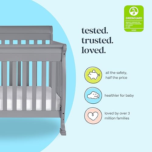 DaVinci Kalani 4-in-1 Convertible Crib in White, Greenguard Gold Certified - Jamouz