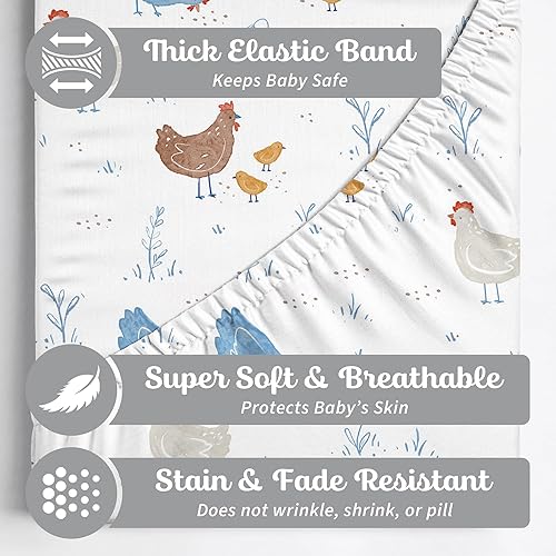 Baby Changing Pad Cover 2-Pack for Girls (Fleurette) - Premium Fitted Sheets Baby Diaper Changing Table Cover - Buttery Soft Cotton Blend - Jamouz