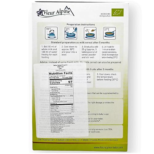 Fleur Alpine Beby Cereal for Babies from 5 months 175g from Germany (Oatmeal) - Jamouz