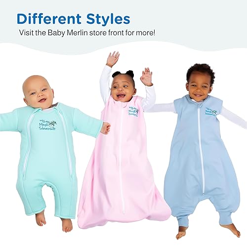 Magic Sleepsuit Baby Merlin's 100% Cotton Baby Transition Swaddle - Baby Sleep Suit - Lavender colour -for 3-6 Months baby - Jamouz
