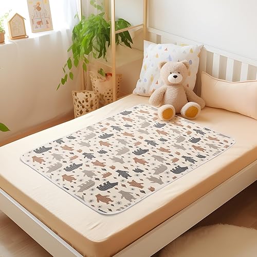 Baby Waterproof Bed Pad Washable Mattress Pad Reusable Underpads Bed Wetting Incontinence Cover for Baby Toddler Children and Adults - Jamouz