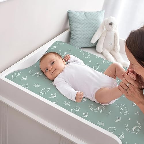 Stretchy Changing Pad Covers for Boys Girls,2 Pack Jersey Knit,Elephant & Whale - Jamouz