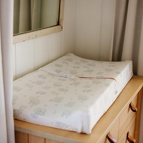 Baby Changing Pad Cover 2-Pack for Girls (Fleurette) - Premium Fitted Sheets Baby Diaper Changing Table Cover - Buttery Soft Cotton Blend - Jamouz