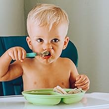 Silicone Divided Plates for Toddlers, Babies and Kids - Microwave, Dishwasher and Freezer Safe