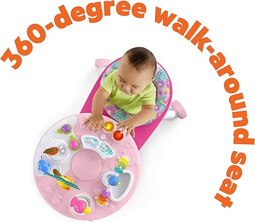 Bright Starts Around We Go 2-in-1 Baby Walker, Discovery Activity Center and Table, Tropic Cool, Ages 6 Months+ - Jamouz