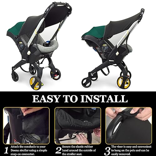 Custom Designed Sunshade Extension Compatible with Doona car seat Stroller, Marsheepy Stroller Sun Shade Baby Car seat UV Protection Sun Cover for Baby Pushchairs Strollers - Jamouz