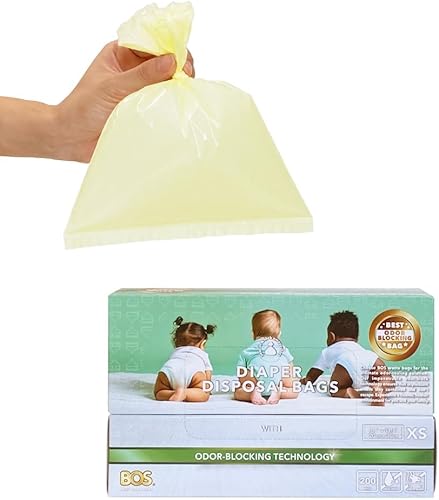 BOS, Odor-Sealing Dirty Diaper Trash Bags - Disposable Bags - Scent & Smell Free (Color: Cream Yellow) (Pack of 1) - Jamouz