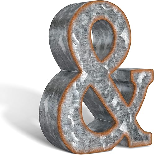 Galvanized Metal Letters for Wall Decor - 3D Letter & for Hanging or Freestanding - Unique Blend of Rustic, Vintage, Western, and Industrial Styles - Fits for Living Room, Lobby, Kitchen, Bedroom - Jamouz
