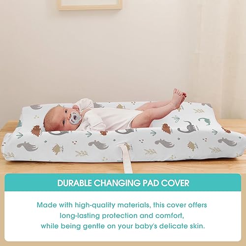 Stretchy Changing Pad Covers for Boys Girls,2 Pack Jersey Knit,Elephant & Whale - Jamouz