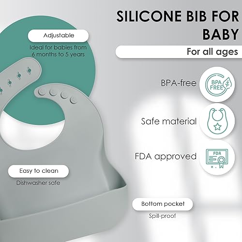 Bluet B- Silicone Baby Feeding Set - Baby Led Weaning Supplies - Baby Spoons, Suction Bowl - Plate - Baby Utensils Set - Silicone Feeding Set for Baby First Foods, Infant Eating - 8pcs - Purple - Jamouz