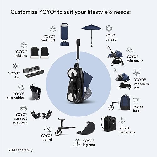 Stokke YOYO 0+ Newborn Pack, Taupe - Includes Mattress, Extendable Canopy & Five-Point Harness - Requires YOYO3 Frame (Sold Separately) - Jamouz