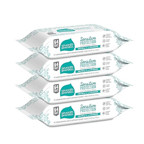 Seventh Generation Baby Wipes Sensitive Protection with Snap Seal Diaper Wipes 768 Count - Jamouz