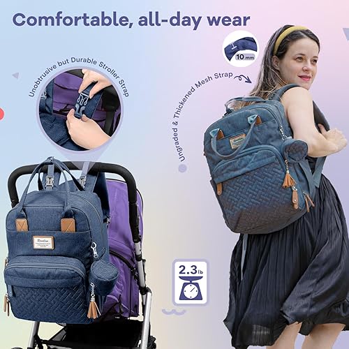 RUVALINO Diaper Bag Backpack, Multifunction Travel Pack Maternity Baby Changing Bags, Large Capacity, Waterproof, Black - Jamouz