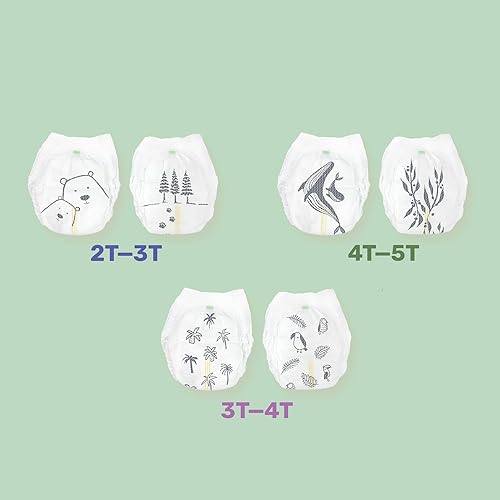 Parasol Clear+Dry Natural Training Diaper Pants, Pure Ingredients, Water Based Ink, Non-Woven Fabric with Dermatest Excellent Seal, Rash Protection, Size 5 (26+ lbs), 48 Count - Jamouz
