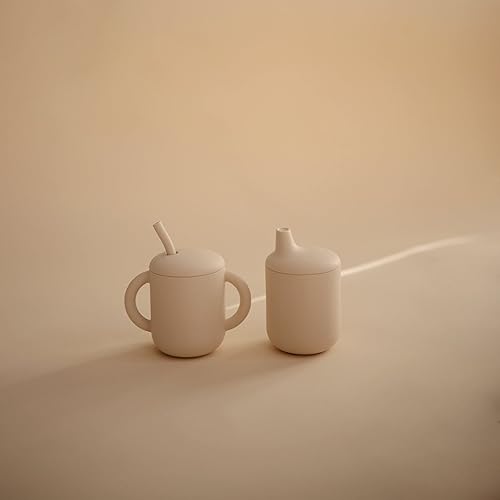 mushie 100% Silicone Training Cup & Straw for Toddlers | 6 Months+ (Soft Lilac) - Jamouz