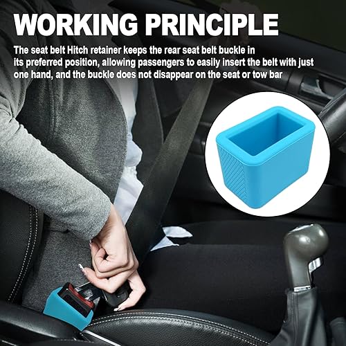 stymart 2PCS Safety Belt Buckle Holder, Silicone Safety Belt Buckle Booster, Keep the Safety Belt Buckle Upright and Stable, Silicone Safety Belt Buckle Booster Suitable for Kids (Black) - Jamouz