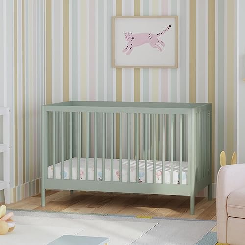 DaVinci Birdie 3-in-1 Convertible Baby Crib - GREENGUARD Gold Certified Crib - Convertible Crib to Toddler Bed and Daybed - Baby Bed w/ 4 Adjustable Heights - Easy to Assemble Wooden Crib - Honey - Jamouz