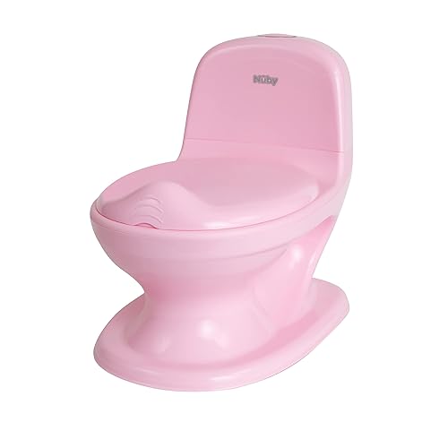 Nuby My Real Potty Training Toilet with Life-Like Flush Button and Sound - 18+ Months - White - Jamouz