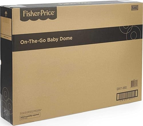 Fisher-Price Portable Bassinet On-The-Go Baby Dome, Travel Play Space with Developmental Newborn Toys & Canopy, Arrows Away - Jamouz