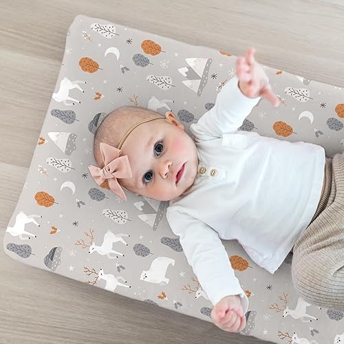 Stretchy Changing Pad Covers for Boys Girls,2 Pack Jersey Knit,Elephant & Whale - Jamouz