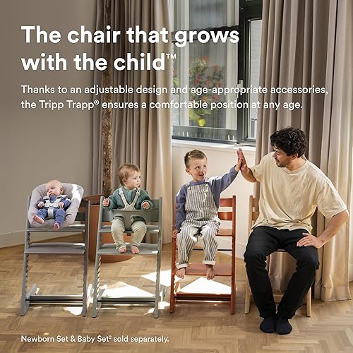 Stokke Tripp Trapp Chair, Natural - Adjustable, Convertible Chair for Toddlers, Children & Adults - Convenient, Comfortable & Ergonomic - Classic Design - Jamouz