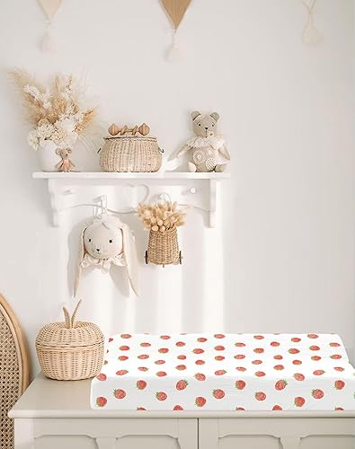 Changing Pad Cover for Baby Boy Girl 2 Pack, Muslin Changing Table Pad Covers with Boho Style, Neutral Nursery Bedding Essentials Soft and Breathable(Dusty Rose & Flower-A) - Jamouz