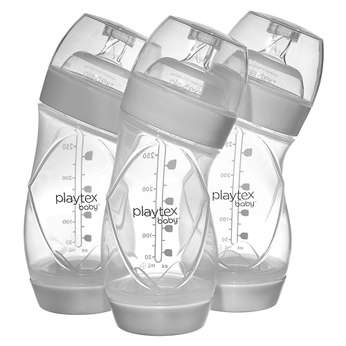Playtex Baby VentAire Complete Tummy Comfort Baby Bottle, Anti-Colic & Anti-Reflux, Clear, 9 Oz, 3 Count - Jamouz